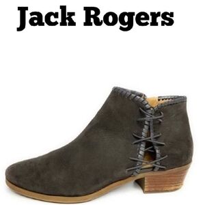 JACK ROGERS Raegan Taupe Lace Up Ankle Boots 9.